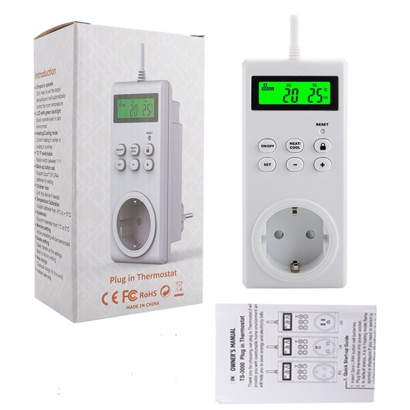 Smart Wireless Temperature Controller Switch Timer Socket Temperature Adjustable Thermostat Backlit Thermoregulator EU US UK