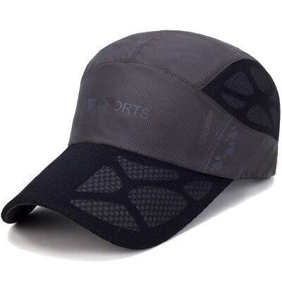 Zomer Mannen Vrouwen Sport Ademende Cap Sneldrogende Toevallige Vrouwen Mesh Zonnescherm Caps Outdoor Klimmen Reizen Wandelen Hoeden: dark gray