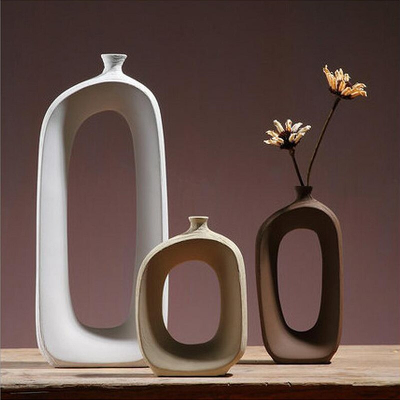Keramik Blume Vase Wohnzimmer Veranda Regal Dekoration Trockenen Blume Flasche Anordnung Vasen Schreibtisch Ornament Einrichtungs Artikel