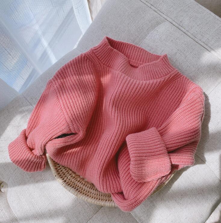 Girls Boys Knitted Sweaters Autumn Winter Full Sleeve Kids Pullover Sweater 0-6 Years QV890