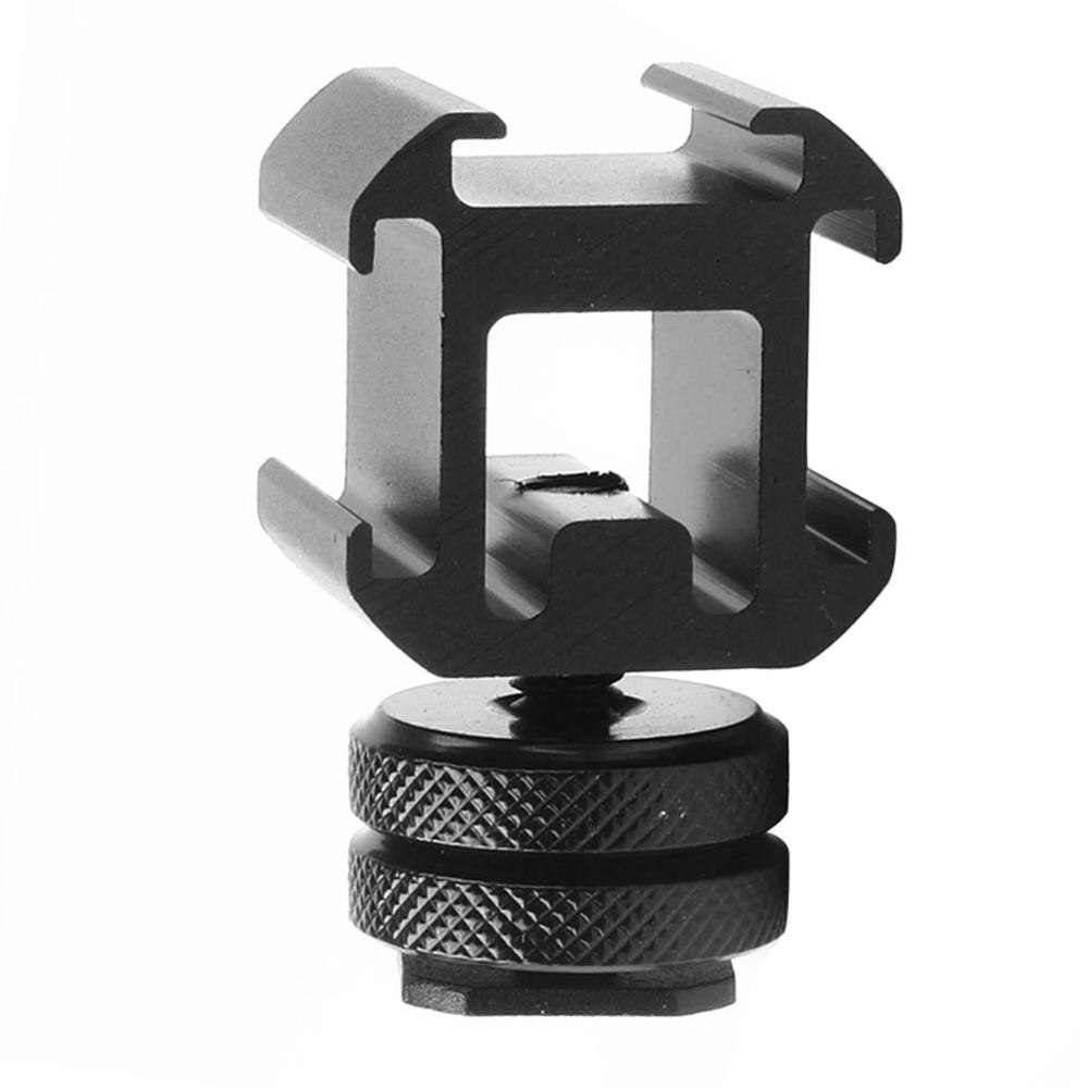Three Head Connect Shoe Base Set Use On Camera Mount Microphone Extend Port Metal Adapter For LED Video Light