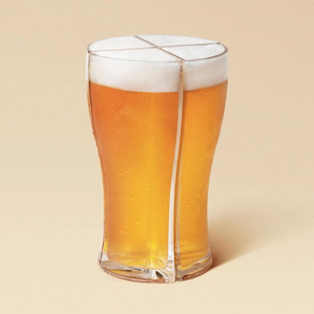 Beer Glasses 4 in 1 Acrylic Plastic Material Beer Mug Super Schooner Funny Acrylic Glass Beer Mugs Set Glass Cup Stein