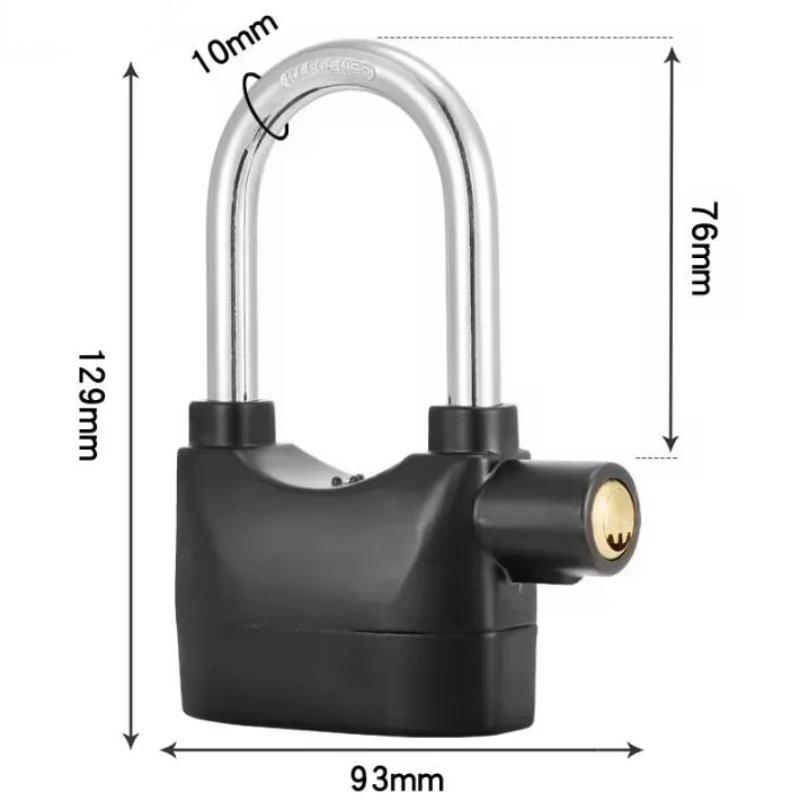 Built-in Movement Sensor Security 110db Siren Alarm Lock Universal Anti-Theft Padlock for Bicycle Motorcycle Door Gate: SKY BLUE