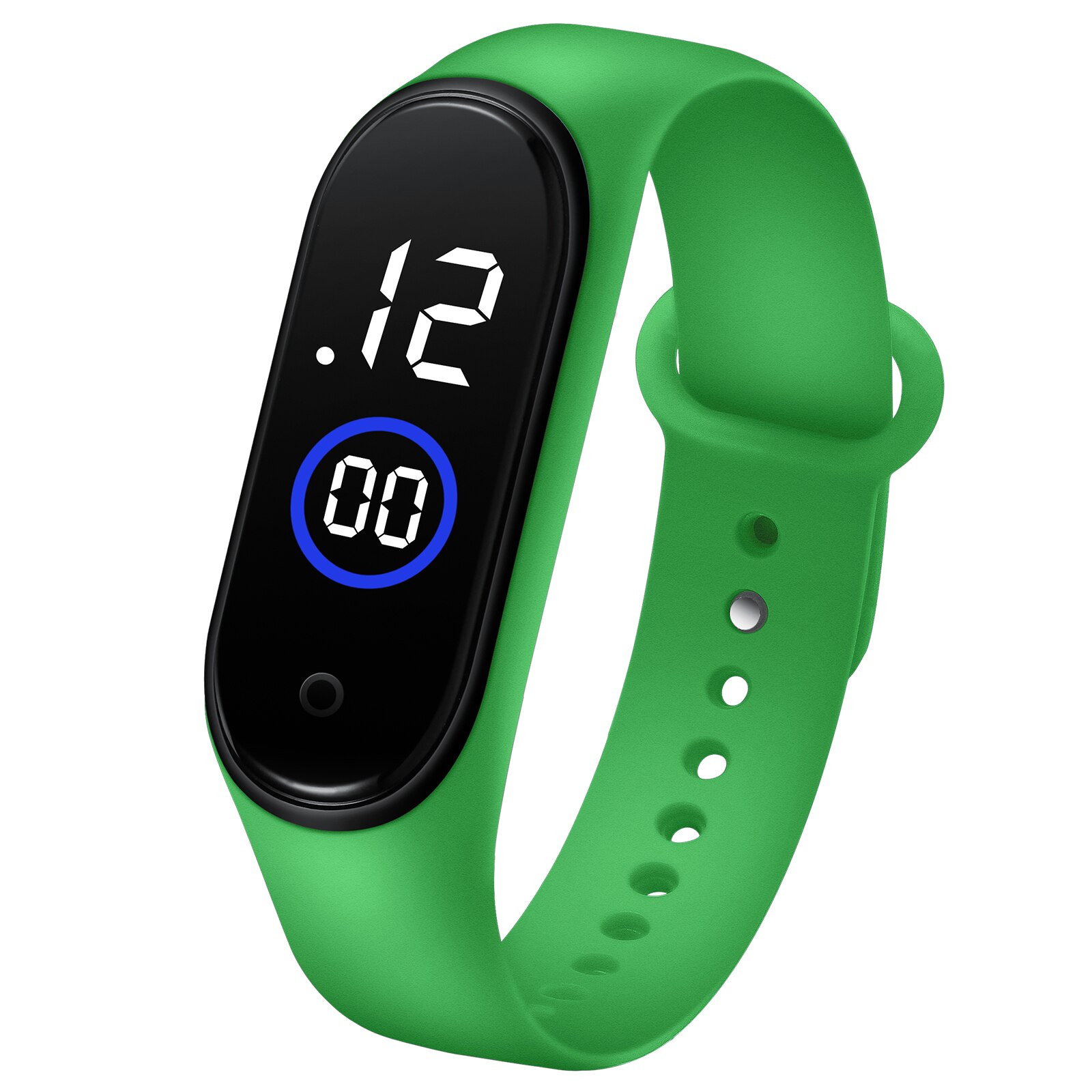 Herenhorloge led digitaal waterdicht horloge herenhorloge elektronisch polshorloge horloges voor mannen siliconen relogios masculinos часы: M4- groene