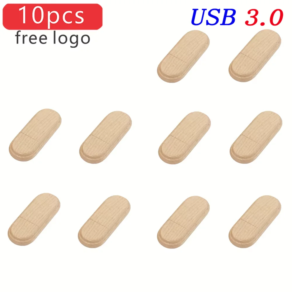 10 stk/parti høyhastighets-usb 128gb 3.0 minnepinner i tre, gratis minnepenn med tilpasset logo, 64gb bryllupsgaver med ekte kapasitet: Hvit / 1gb