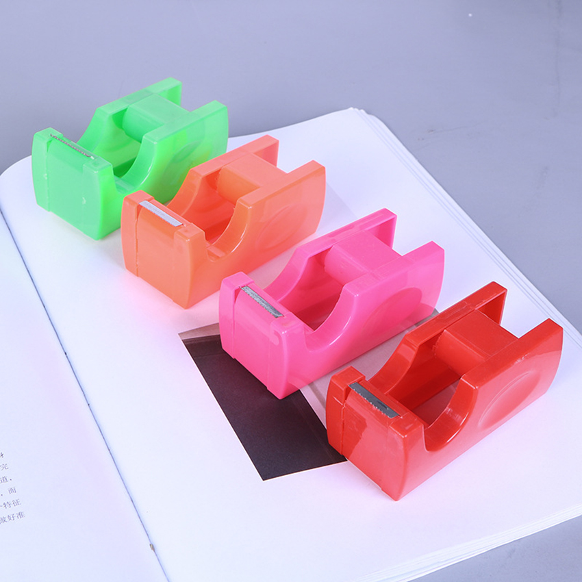 1PC Candy Color Masking Tape Cutter Dispenser School Office Plastic Desktop Tape Dispenser Packing Tape Dispenser 98×40×42mm