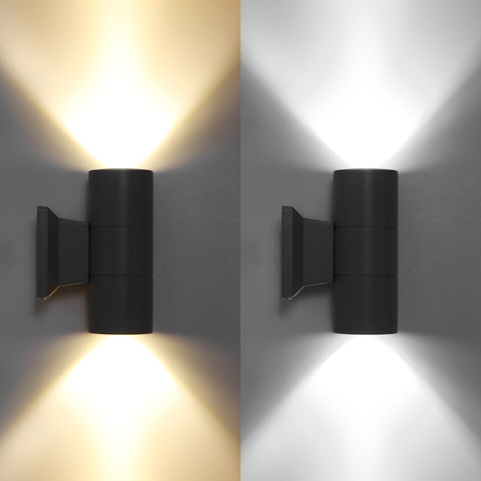 Moderne Witte GU10 Buiten Wandlamp Up & Down – Waterdichte IP65 Aluminium Gevelverlichting Dubbelzijdige Led Muurlamp Voor Tuin Gevel En Veranda