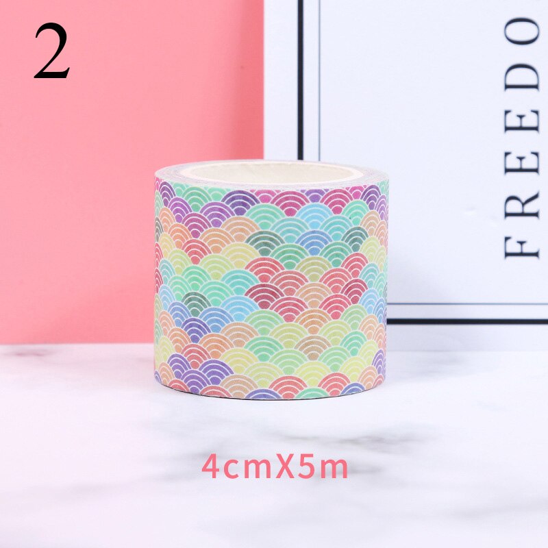 4cm * 5m lindo lunares de colores Washi Tape Kawaii gradiente sirena cinta adhesiva decorativa cinta adhesiva Scrapbooking papelería: 2