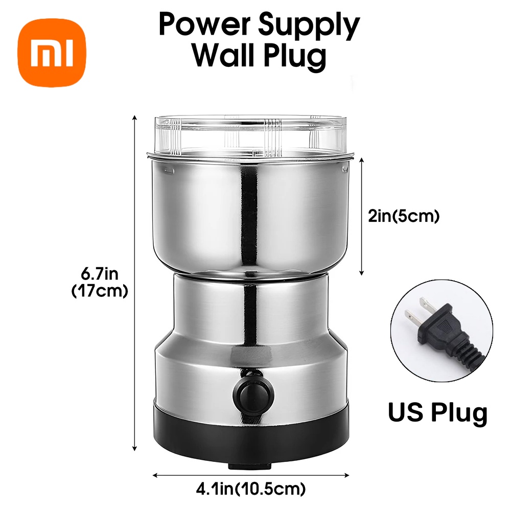 Xiaomi moulin à café épices moulin à poivre 4 lames Mini électrique ménage cuisine broyeur Machine Ultra-fin bébé alimentaire broyeur: BLANC