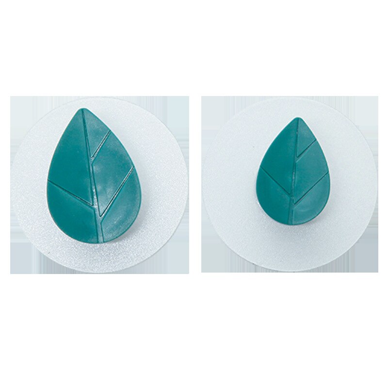 2pcs Simple leaf Shaped hook wall-mounted door back coat hook multifunctional bag key small object hook Home Storage Bedroom: Green