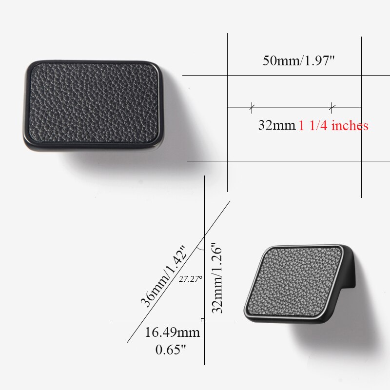 Gold Drawer Knobs Black Affordable Luxury Cabinet Handle Leather Cupboard Door Handle Cabinet Handles for Furniture Hardware: G078BB