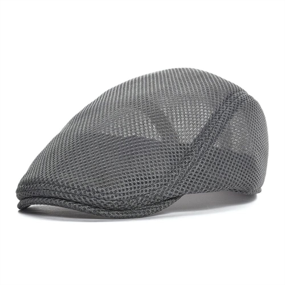 VOBOOM Summer Flat Cap for Men Mesh Cabbie Newsboy Women Gatsby Hat Beret Ivy Caps Man Breathable Headpiece 126: Gray