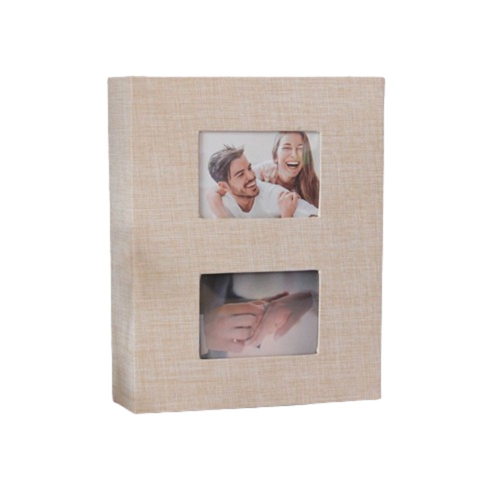 200Pcs Linen Cover Photo Album Interleaf Type Photo Storage Picture Albums Book Writable 6-inch Large Scrapbook Album: green