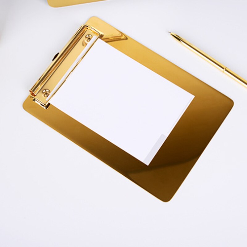 Gold Menu Folder Document File Folder A5 Board Clip Student Stationery Writing Hardboard