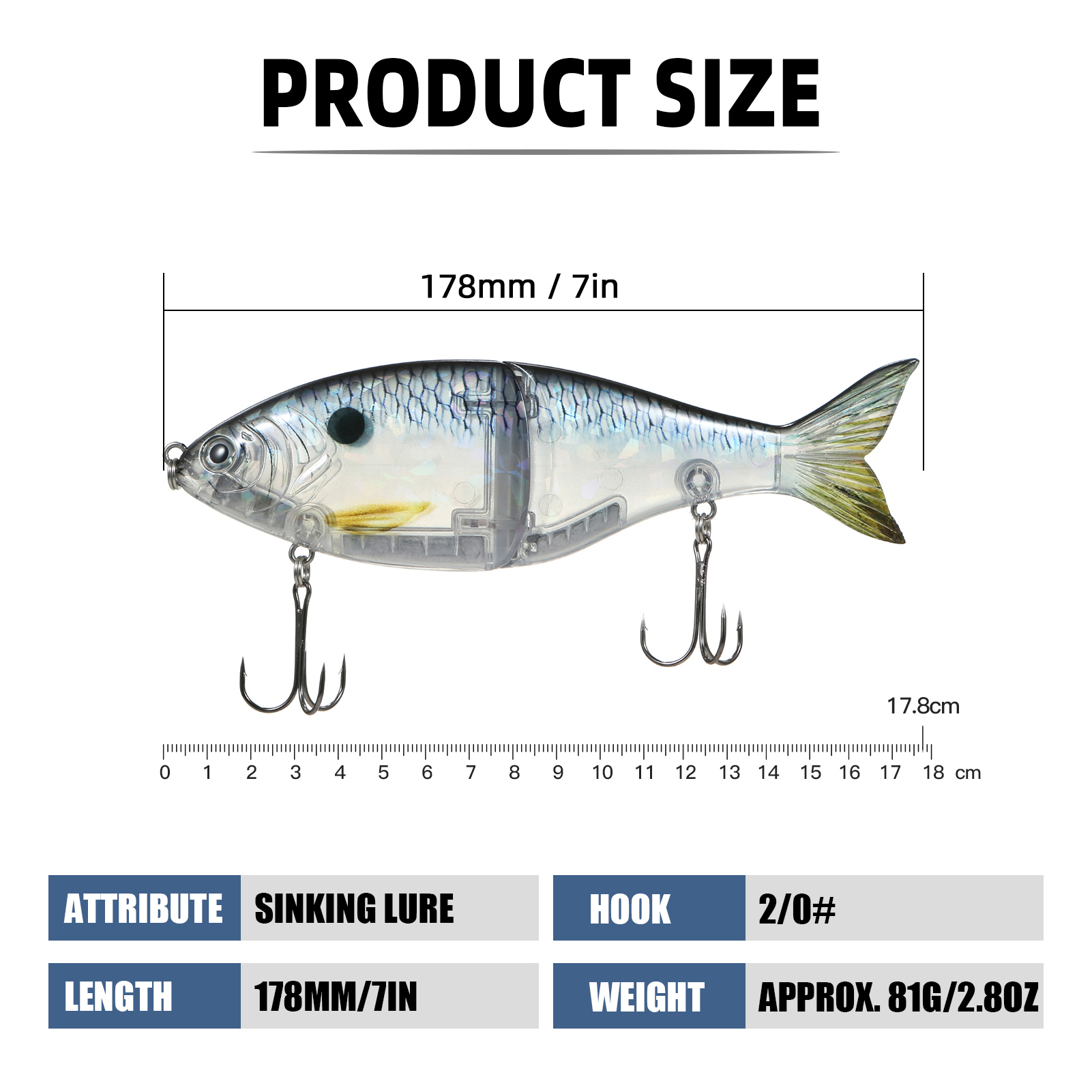 Coming 178mm 82g Sinking Glide Bait Fishing Lures Jointed Swim Bait Rattle Balls Inside Wobblers Pesca Slide Sea River