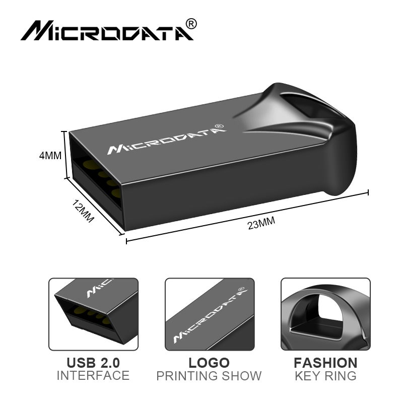 USB 2.0 Flash Drive 64GB Shatterproof Memory Stick 4GB Super Mini Plastic Pen Drive 32GB 2.0 Pendrive 16GB 8GB Free Chain