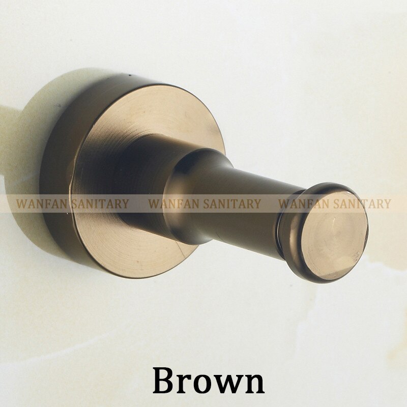 10 kleuren ruimte aluminium multi-color diy handdoek muur haak spijker badkamer keuken kleding sleutel kapstok tas hanger houder hj -0726: Bruin