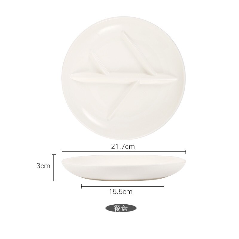 Leaves Split Plate Ceramic Split Plate Plate Breakfast Ceramic Plate Cartoon Children's Plate Home Baby Tableware Break: A