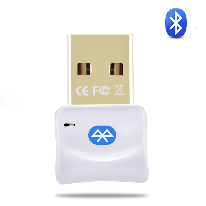 USB Bluetooth adaptateur sans fil Bluetooth Dongle 4.0 récepteur de musique pour ordinateur PC Bluetooth adaptateur Mini Bluetooth émetteur: White