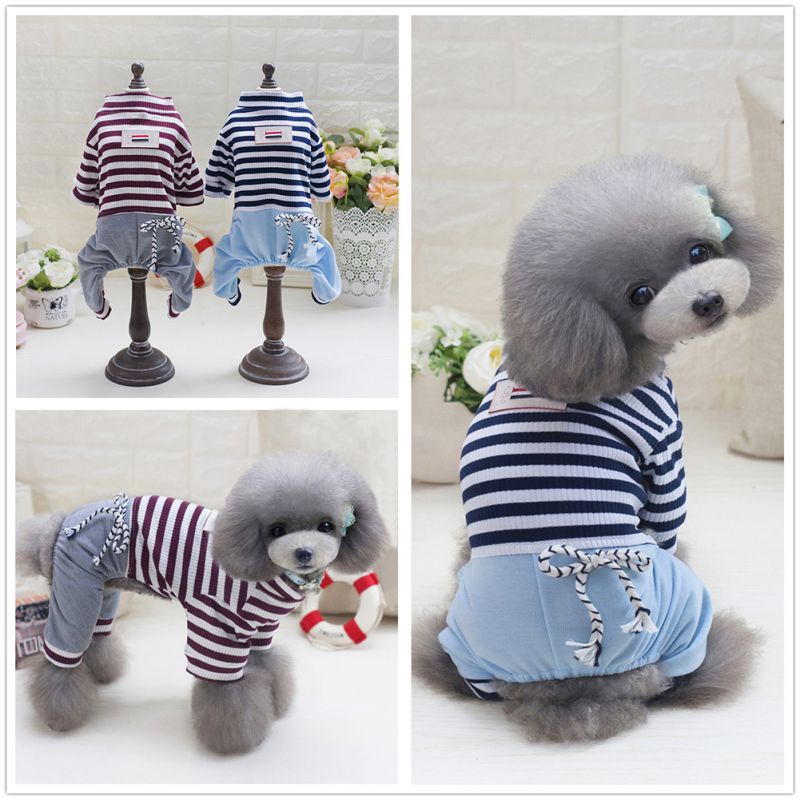 Nyeste kat stribe hyggelige bukser stilfuldt tøj små hunde kæledyrsudstyr s-xxl
