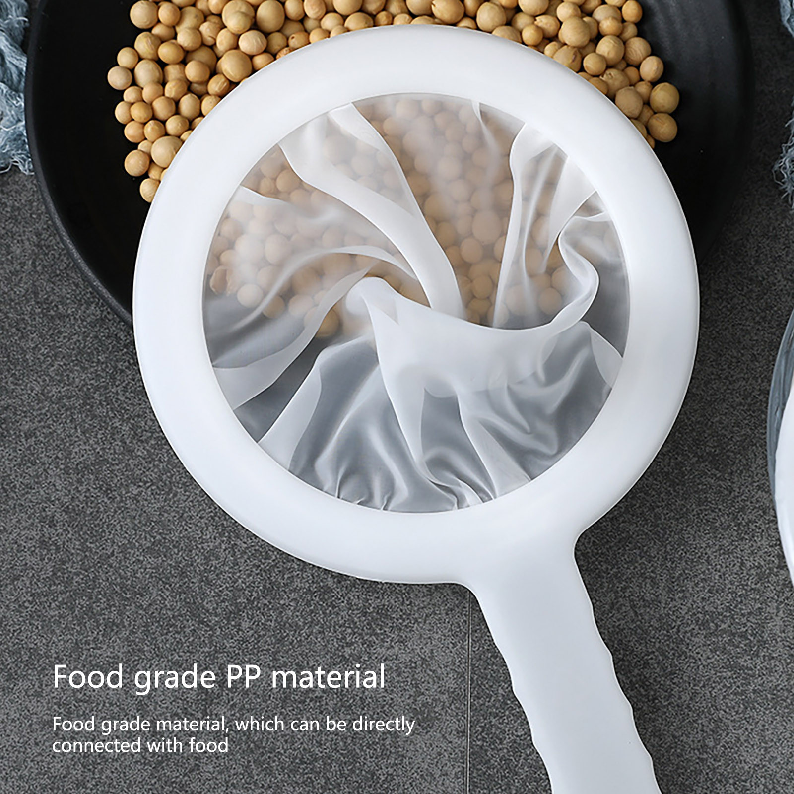 100/200/400 Mesh Reusable Nylon Ultra Fine Filter Mesh Strainer Spoon Sieve Soy Milk Juice Coffee Food Filter Kitchen Colander