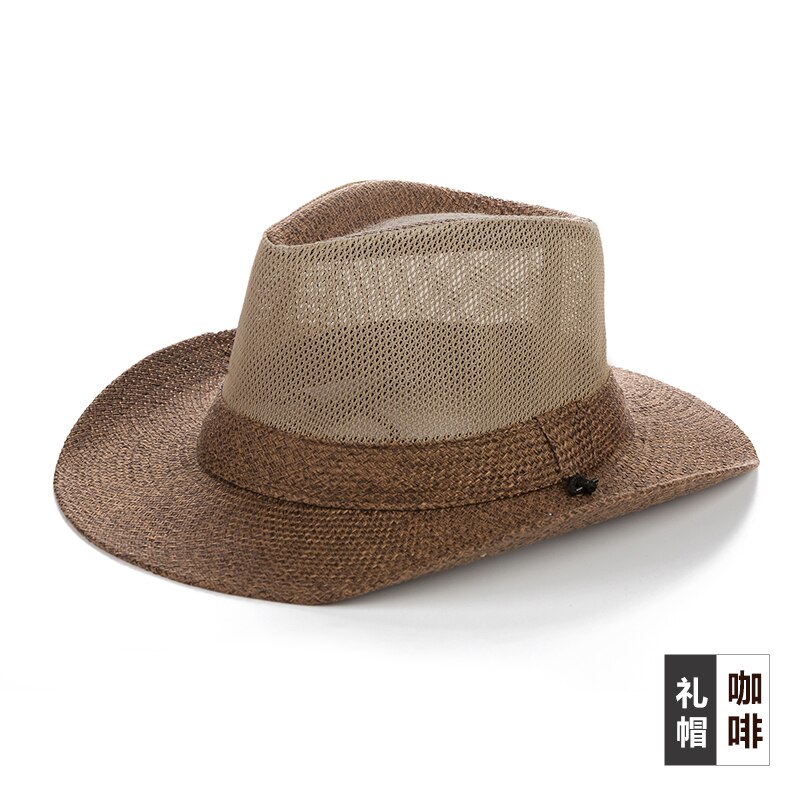 Udendørs solhat til mænd bred skygge mænd & #39 sommer fritid stråhat åndbar parasol hat herre & #39 sommer raffia solhat b -8283: Stil 6