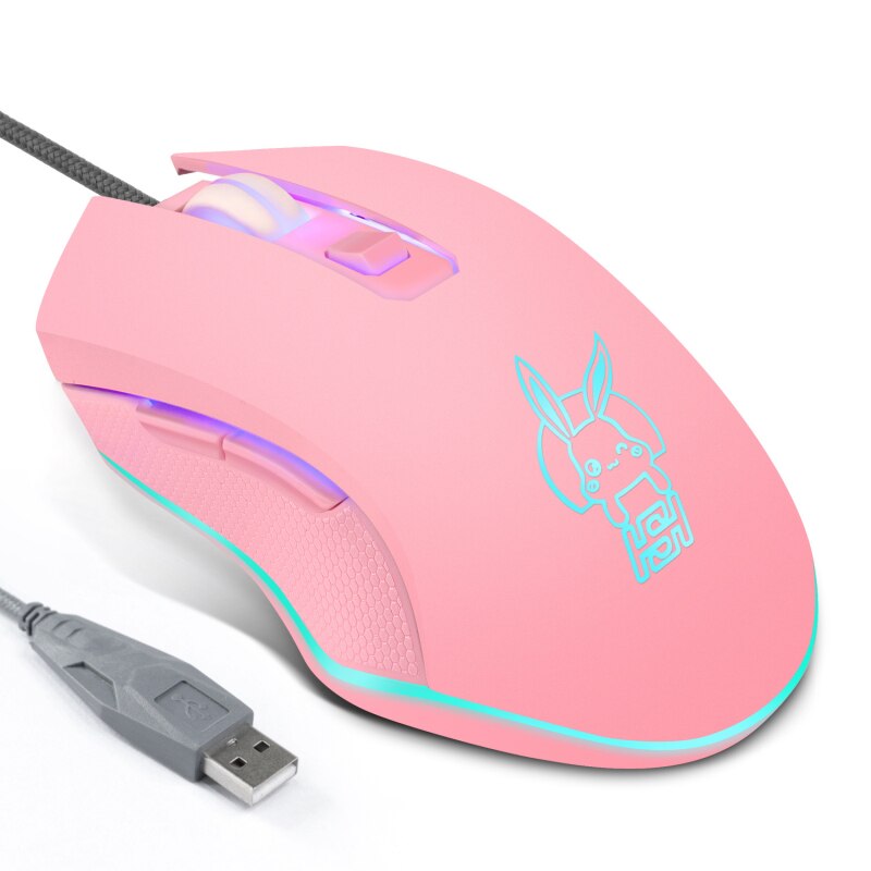 7-przycisk różowy mysz mechaniczna przewodowa mysz metalu makro rozdzielczości mysz USB mysz świecąca do gier RGB mysz ergonomiczna 3200 Dpi: 04