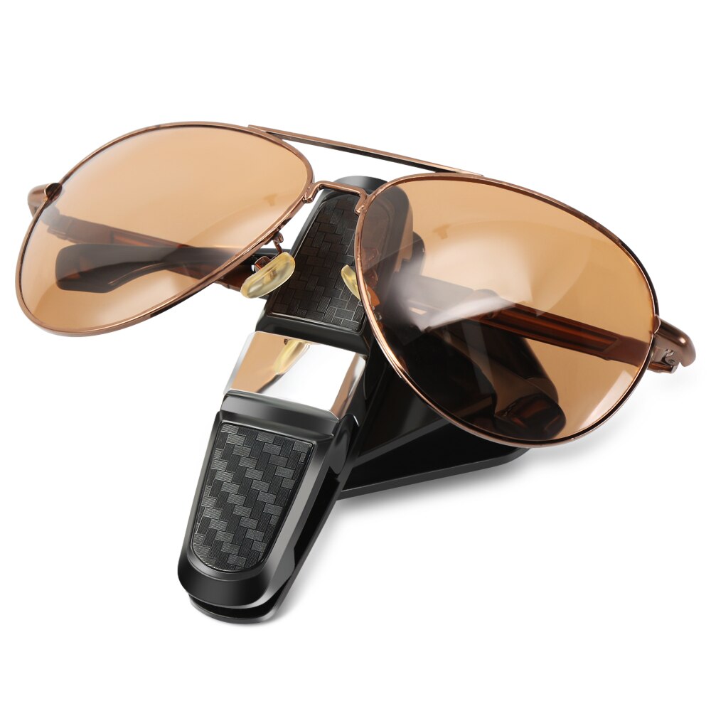 Portable Auto Fastener Cip Car Eyeglasses Clip Ticket Card Clamp ABS Car VehiGlasses Cases Black Car Sun Visor Sunglasses Holder