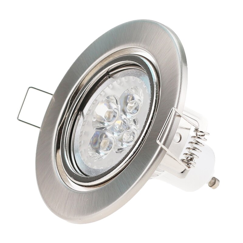 Rund nikkel innfelt ledet taklys justerbar ramme  MR16 gu10 pære armatur downlight holder