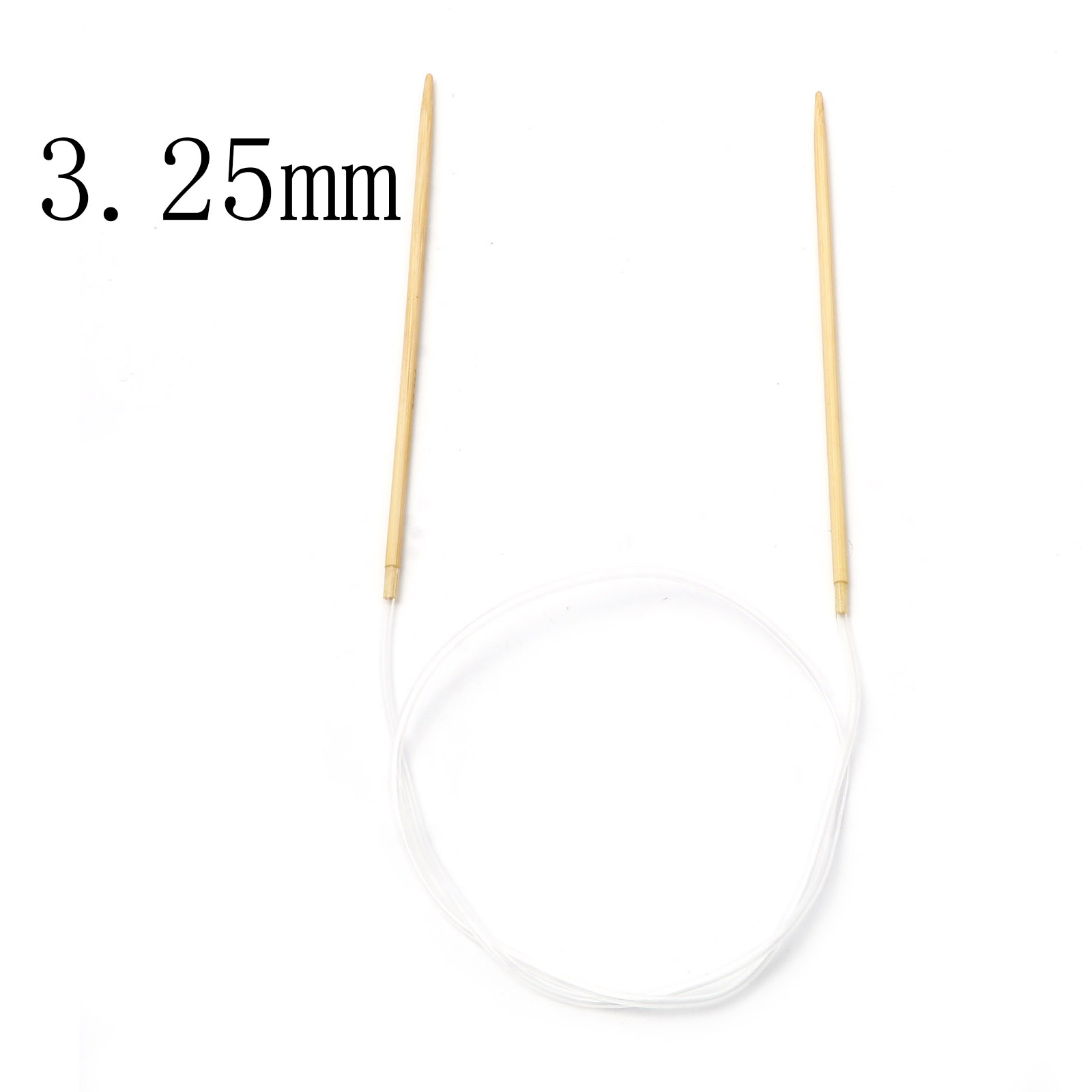 2mm-10mm Bamboo Plastic Circular Knitting Needles Beige Crochet Needles Pins Needle Craft Tools DIY Sewing Tools,80cm Long,1PC