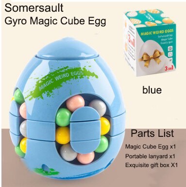 Fagioli magici rotanti Pop Cube Egg antistress Spin Bead puzzle punta delle dita Fidget giocattoli bambini adulti educazione dei bambini: Blu