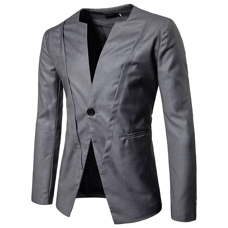 Trajes de negocios de un botón de para hombre, traje de boda de comercio exterior para hombre, Otoño, sin cuello, ropa grande y alta XXL