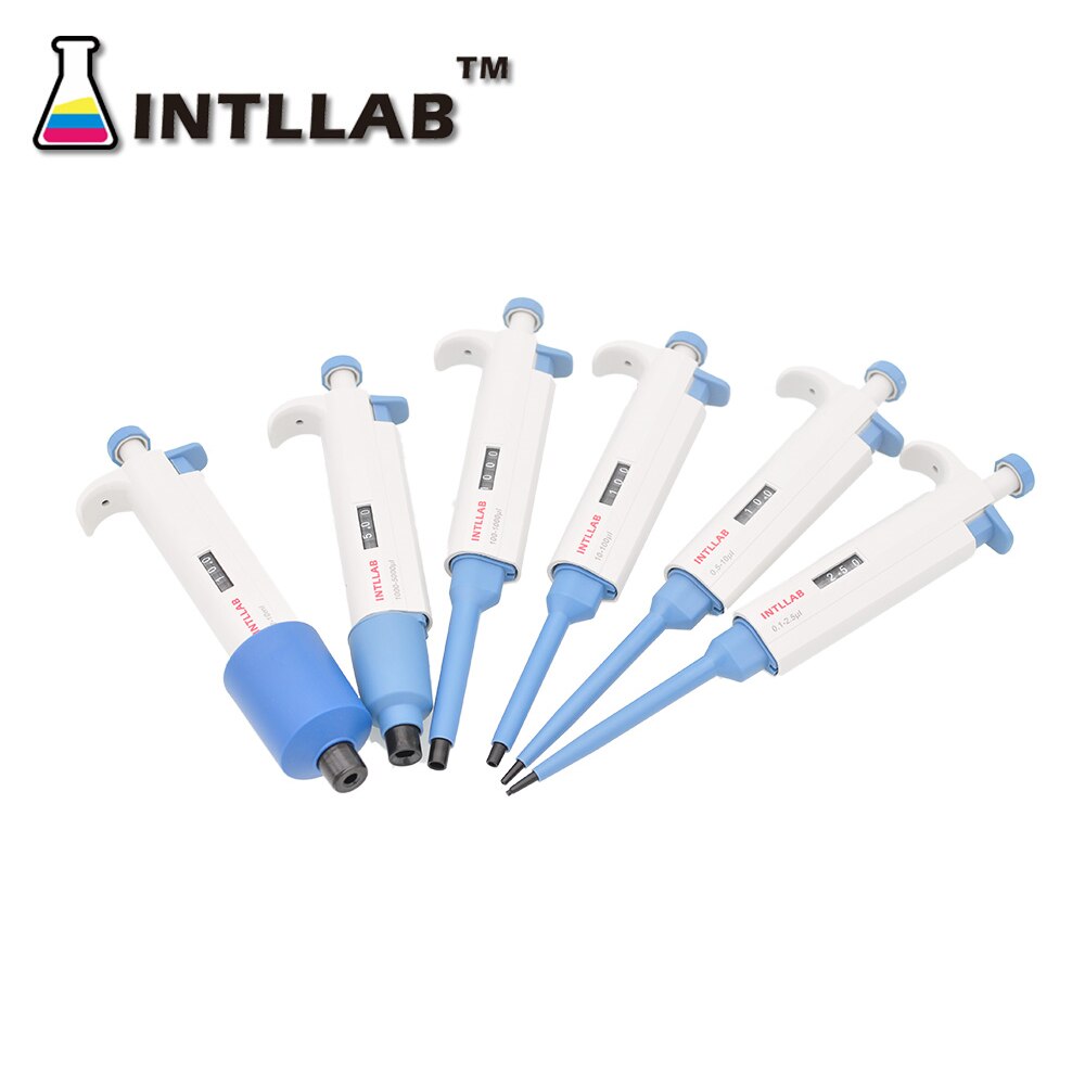 Intllab Micropipet Gun Lab Single Channel Pipet Verstelbare Volume Pipet Met Tips