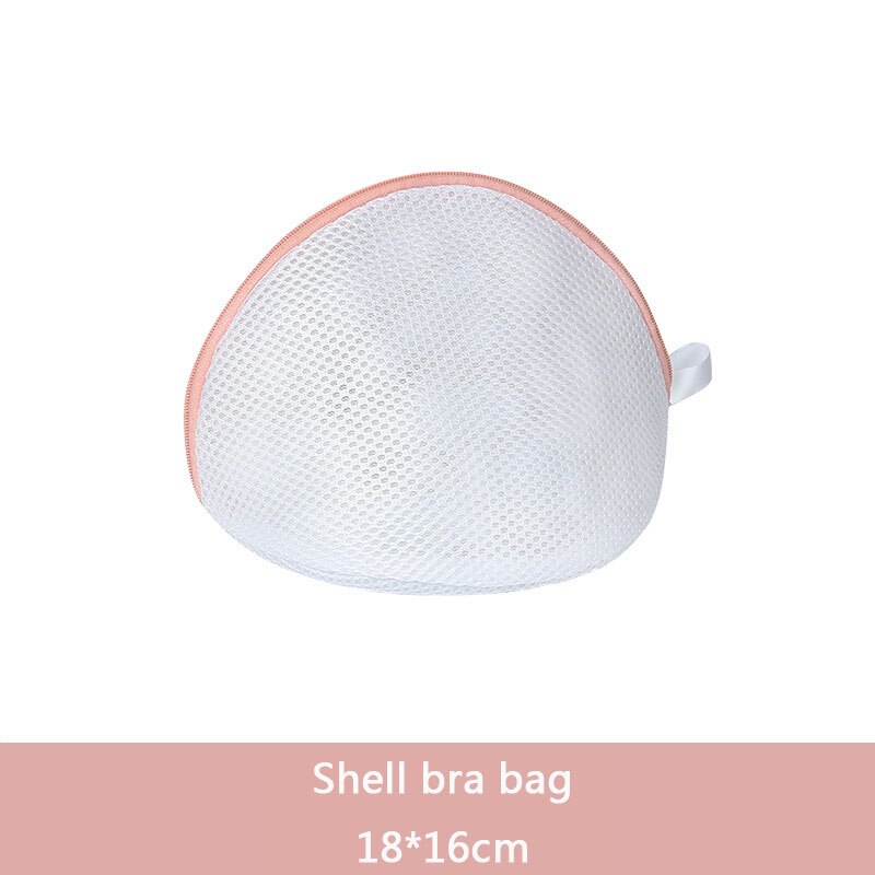Fresh Solid Laundry Washing Bag Beautiful Zippers High Density Permeable Mesh Large Washing Machine Protection Bags For Clothes: Shell bra bag