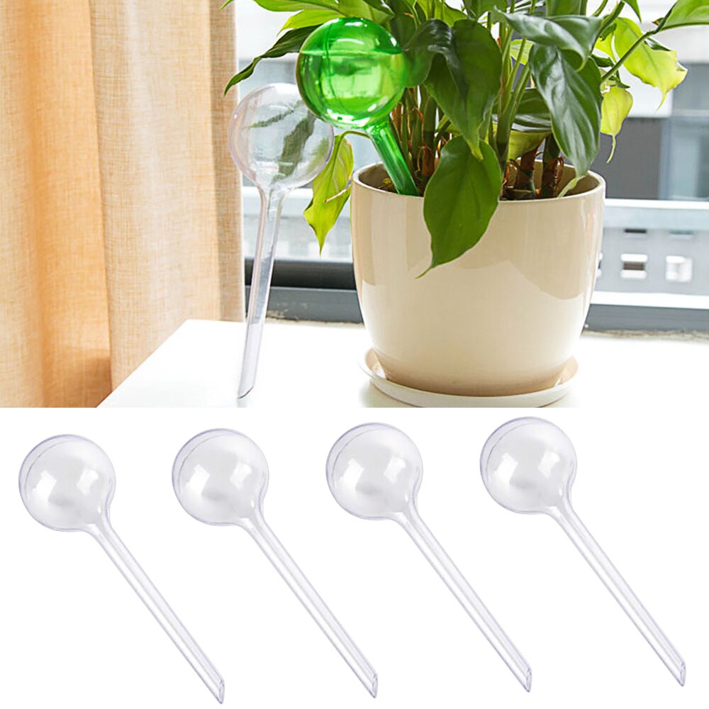 Bombillas de PVC autoriego automático para plantas, bola, Globos de agua, alimentador de riego, 4 Uds., novedad: white
