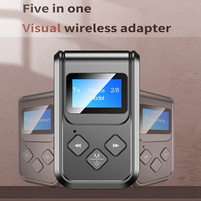 Bluetooth Adapter Led Scherm Draadloze Audio Bluetooth 5.0 Zender Ontvanger Voor Pc Tv Auto 3.5Mm Aux Muziek