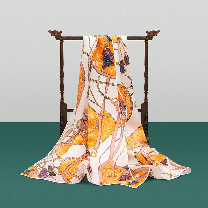 Dankeyisi dames moerbei zijden sjaal lente herfst dames echte zijden sjaals lange bedrukte sjaals strandkleding 172*55cm: 5