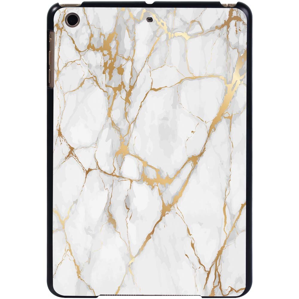 KK&LL For Apple iPad Mini 1/2/3 A1432 A1454 A1490 A1491 A1600 A1601 - tablet PC Plastic marble pattern Slim Stand Case Cover: gold vein marble