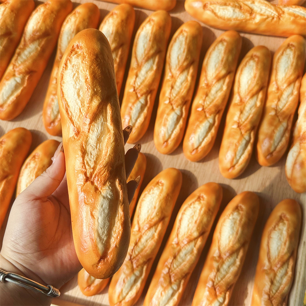 Soft Plastic Baguette Model Sourdough Prop Brunch Wheat Bread Kitchen Bakery Shop Butter Suga Salt Display Order Show Chocolate