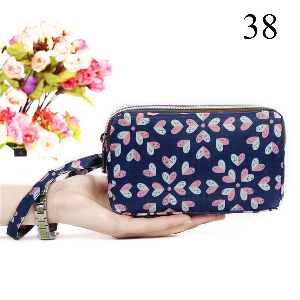 Bolso de mano de gran capacidad de 3 capas, Cartera de lona a la para mujer, bolsa para tarjetas, bolsa para teléfono móvil con cremallera, bolso de mano portátil para mujer, producto en oferta: 38