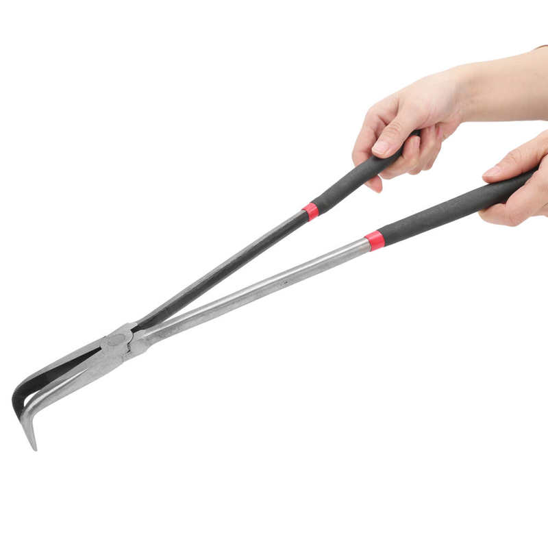 400Mm/16in Extra Lange Handvat Neus Tang 90 Graden Schuine Kaken Gebogen Neus Reparatie Tools