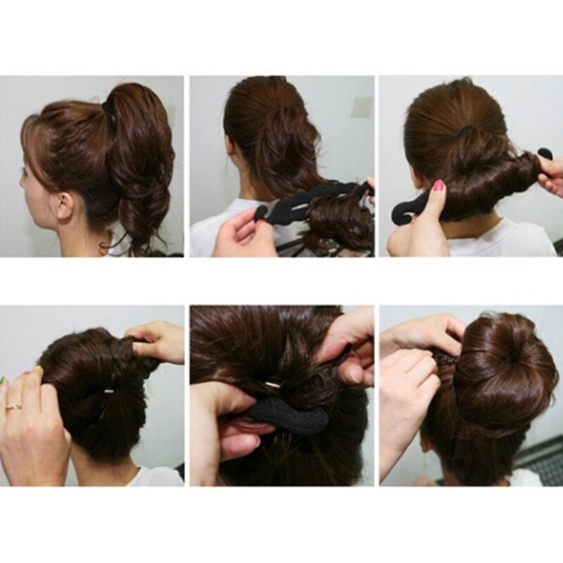4 pièces/ensemble magique mousse éponge pince chignon bigoudi coiffure torsion Maker outil Dount torsion cheveux accessoires style