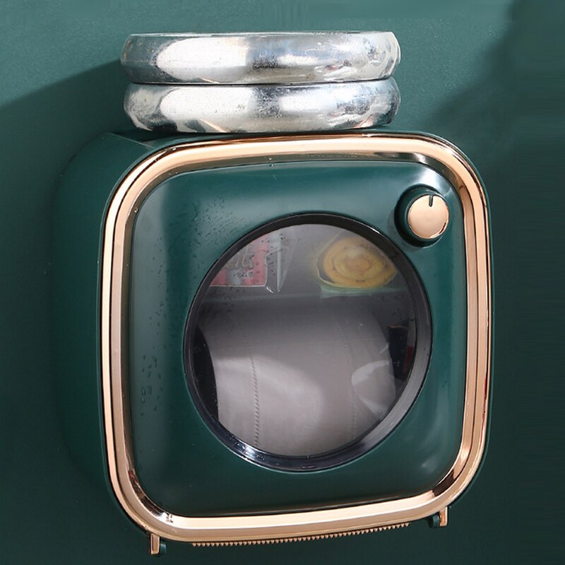 Bathroom Paper Holder Waterproof Wall Mounted Toilet Paper Tray Roll Paper Tube Storage Box Punch Free Toilet Tissue Box Shelf