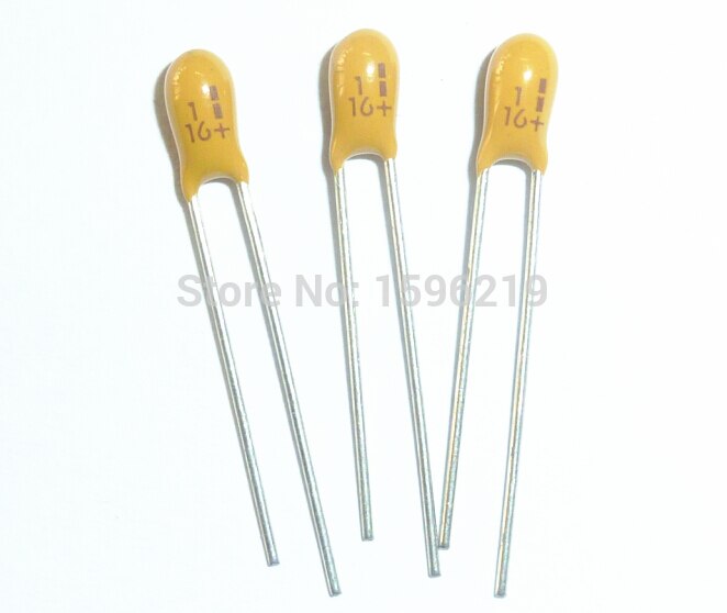 50 Uds condensador de Tántalo 1uF 16V 16V1uF DIP Radial