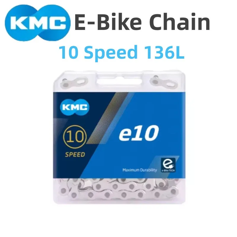 KMC e-bike E8 E9 E10 E11 E12 chaîne 8v 9v 10v 11v 12v vitesse 136 maillons antirouille vélo de Sport électrique chaînes de vélo électrique boîte d'origine: YELLOW