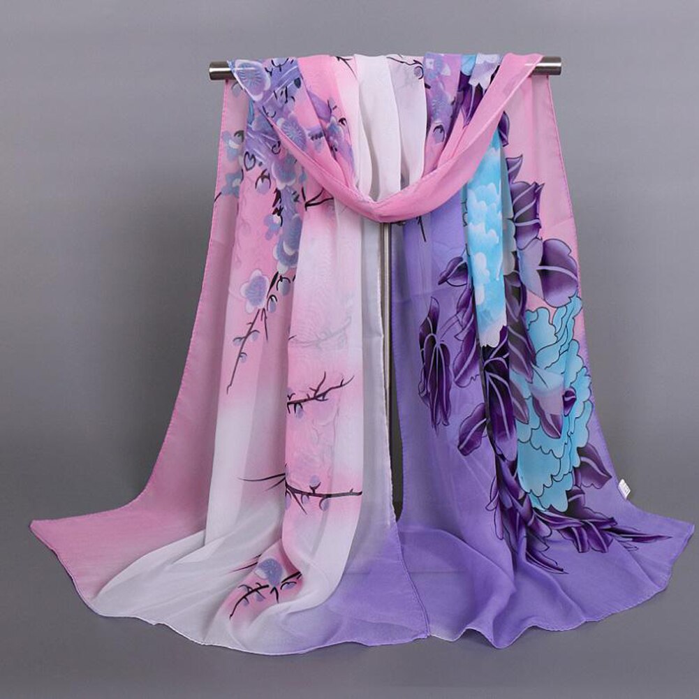 1PC Vrouwen Lady Chiffon Sjaal Muzieknoot Chiffon Soft Neck Shawl Sjaals Uitlaat Sjaals: Roze