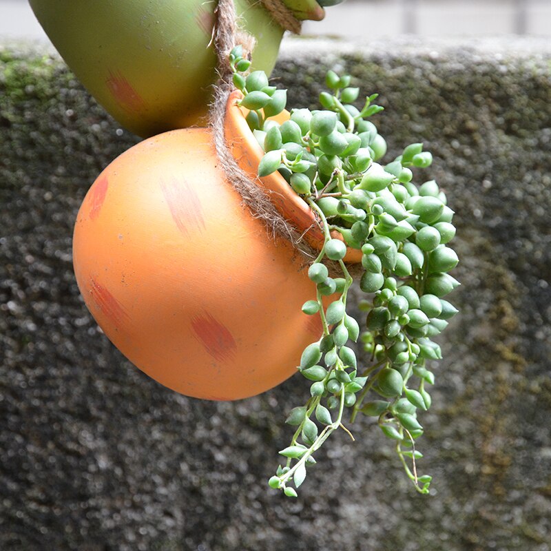 Mini zakka hamp reb kødfuld blomsterpotte keramisk hængende vase væghængende planter blomsterplante bonsai gryder tilbehør til hjemmet