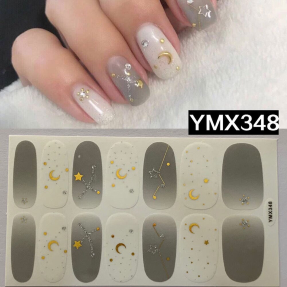 Nieuwste nagelstickers, decals, wraps, zelfklevende, volledige dekking, nail art, diy manicure, 3d maansterren