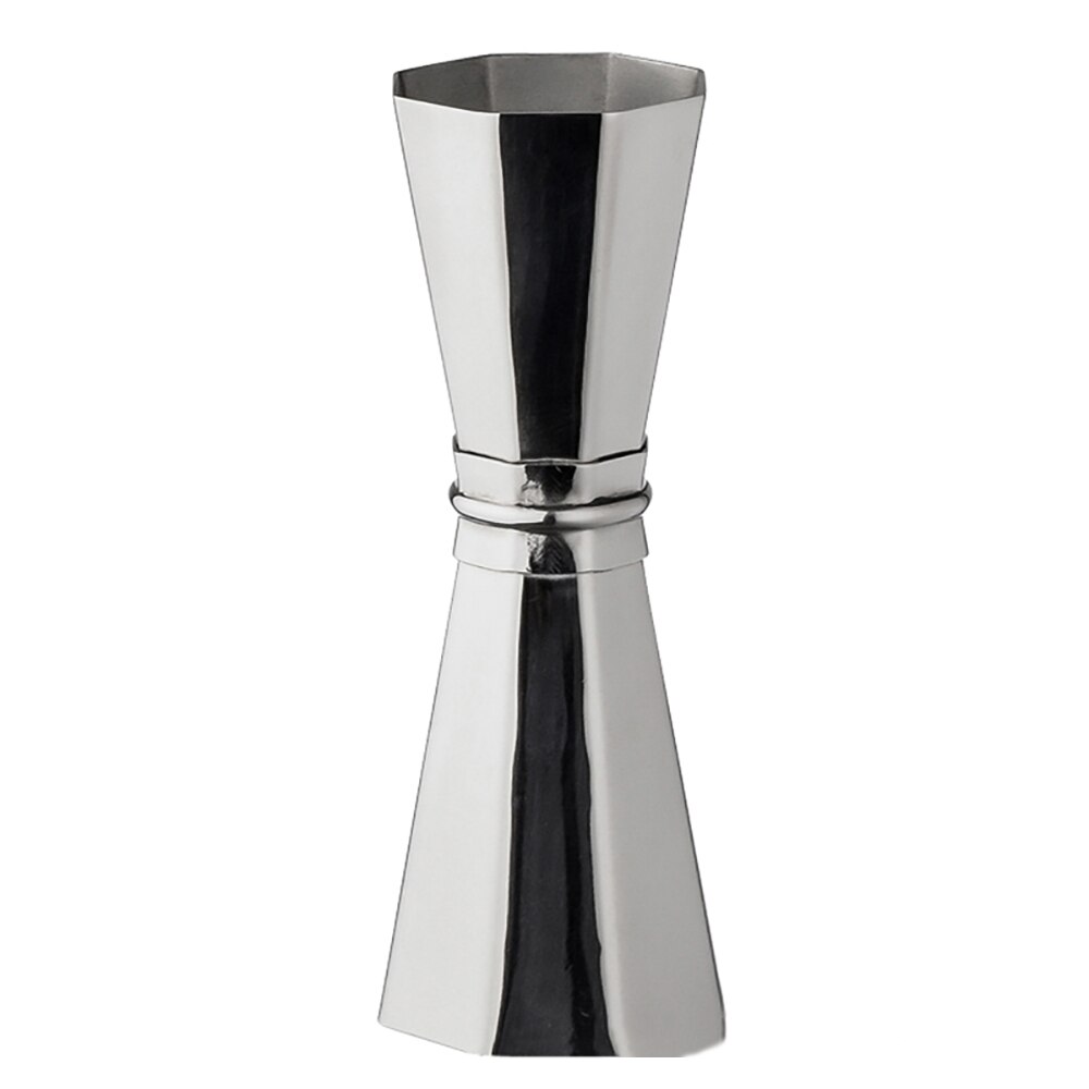 DEOUNY 1/1,5 UNZEN Jigger Bar Werkzeug Barmann Edelstahl Achteck Sauerei Cocktail Jigger Kupfer Überzogene Tasse Barmann Accesorios: Silber-
