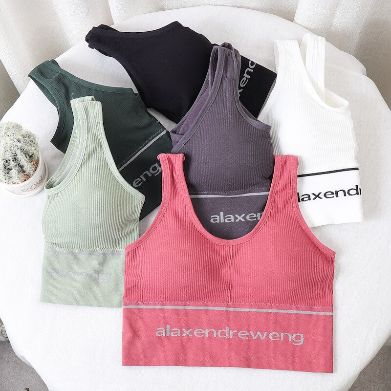 Carta deportes Bras mujer sólido deportes sujetador de trotar gimnasio mujer deportes Bra ropa interior chica Fitness carrera Yoga Deporte Tops